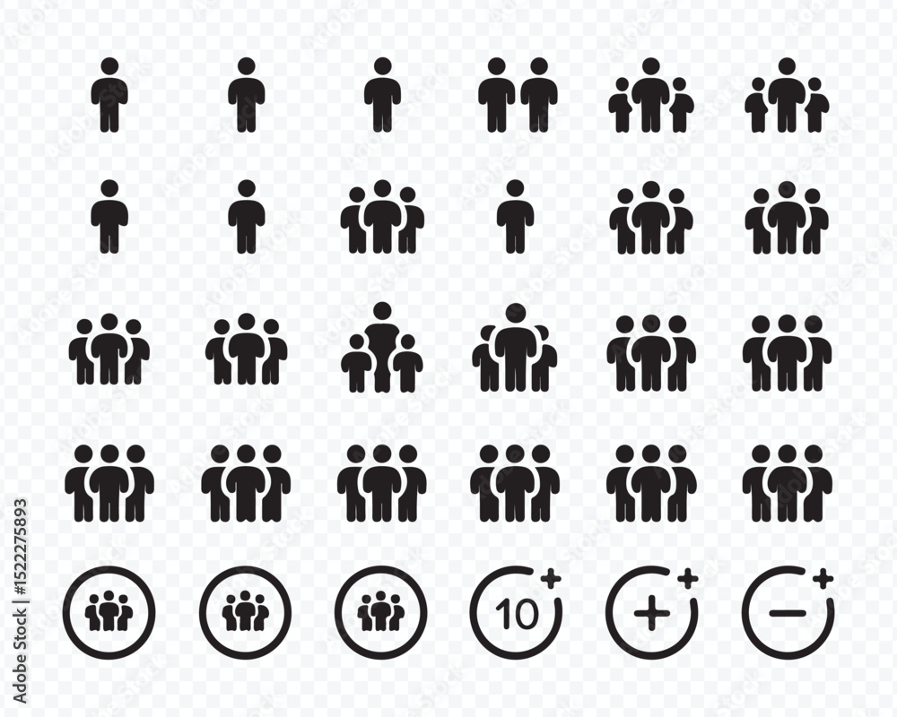 Team and Group Icon Collection for UI Design and Social Concepts Vector Team and Group Icon Collection for UI Design and Social Concepts Vector