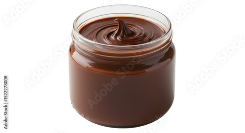 Isolated Transparent Background of Chocolate Hazelnut Spread in Glass Jar