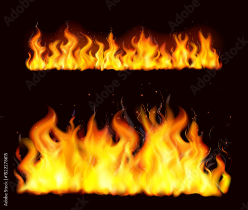 Realistic fire flames effect