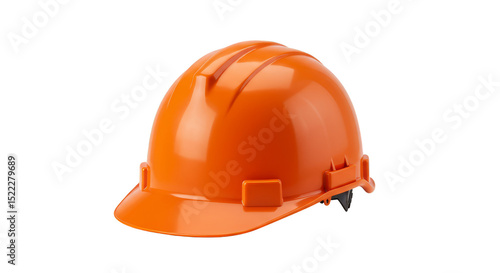 Isolated Transparent Background of Orange Hard Hat Safety Construction