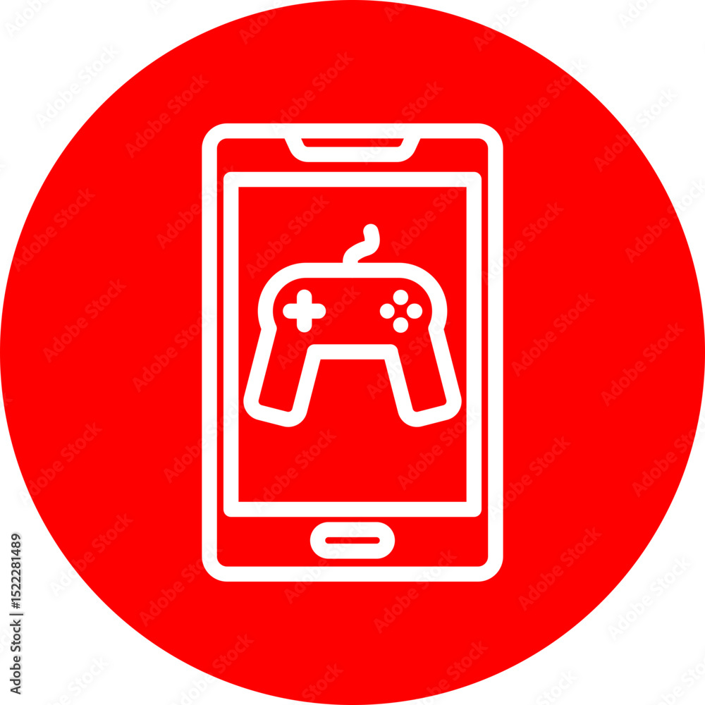 Obraz premium Online Game Vector Line White Circle Red