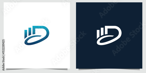 D Modern abstract logo concept for financial business or investment design