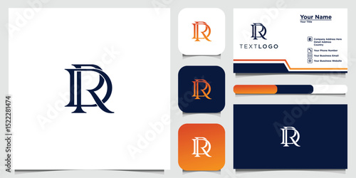 Elegant Initial DR Monogram Logo with Stationery Mockup for Brand Identity
