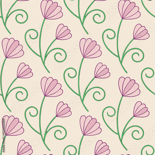 Vector Sweet Pea Flowers Seamless Pattern – Delicate Floral Repeat Design for Fabric and Decor