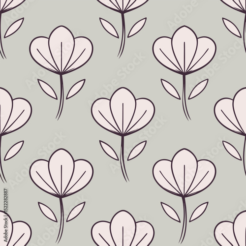 Vector Sweet Pea Flowers Seamless Pattern – Delicate Floral Repeat Design for Fabric and Decor