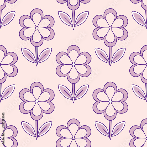 Vector Sweet Pea Flowers Seamless Pattern – Delicate Floral Repeat Design for Fabric and Decor