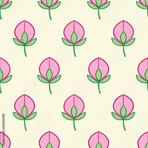 Vector Sweet Pea Flowers Seamless Pattern – Delicate Floral Repeat Design for Fabric and Decor
