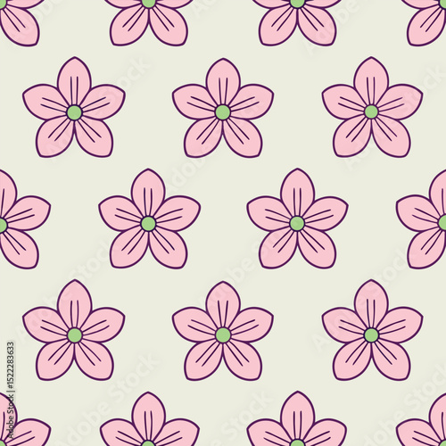 Vector Sweet Pea Flowers Seamless Pattern – Delicate Floral Repeat Design for Fabric and Decor