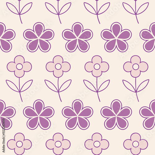 Vector Sweet Pea Flowers Seamless Pattern – Delicate Floral Repeat Design for Fabric and Decor