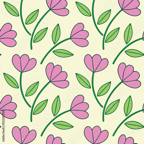 Vector Sweet Pea Flowers Seamless Pattern – Delicate Floral Repeat Design for Fabric and Decor