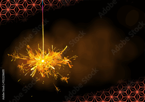 線香花火の和風背景