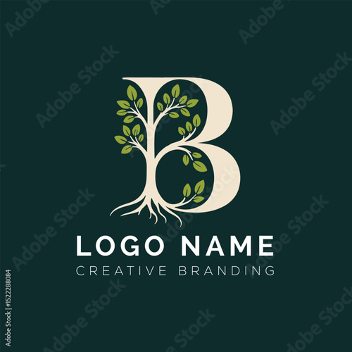 Letter B tree logo