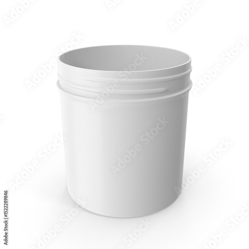 Wallpaper Mural White Plastic Jar Wide Mouth Straight Sided 20oz Without Cap isolated on transparent background Torontodigital.ca