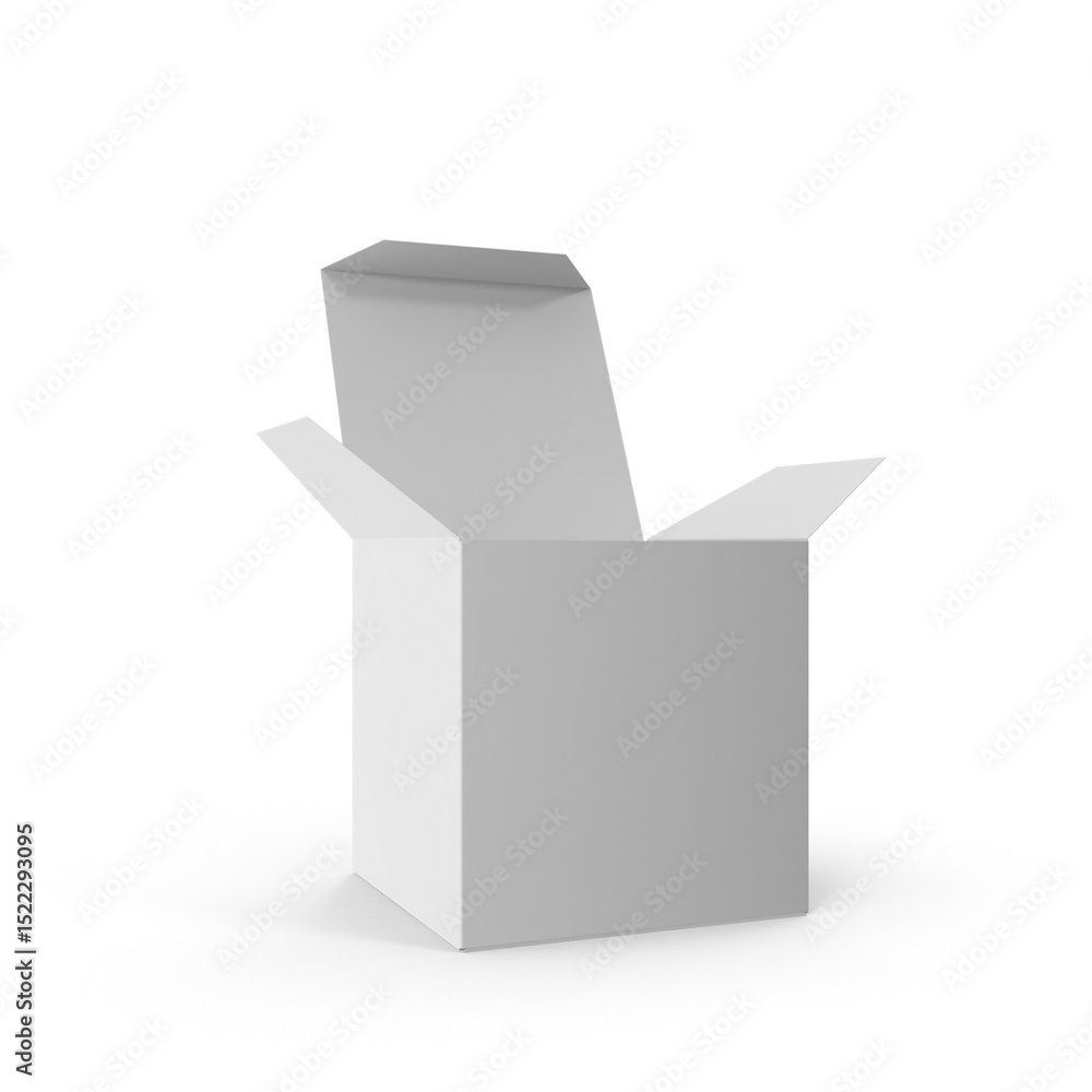 White Square Packaging Box isolated on transparent background White Square Packaging Box isolated on transparent background