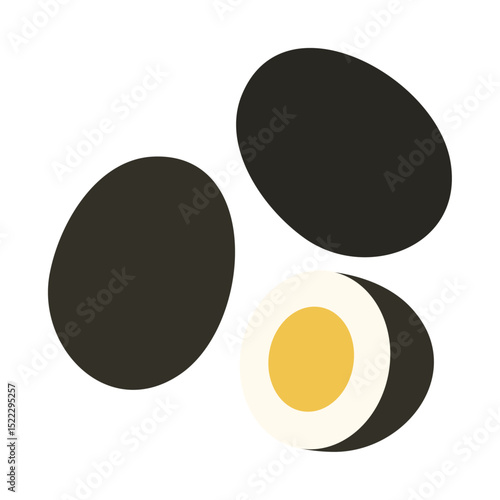 黒たまご。フラットなベクターイラスト。
Black eggs. Flat vector illustration.