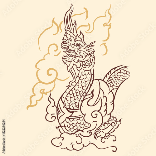 dragon with abstract background vector for illustration card decoration