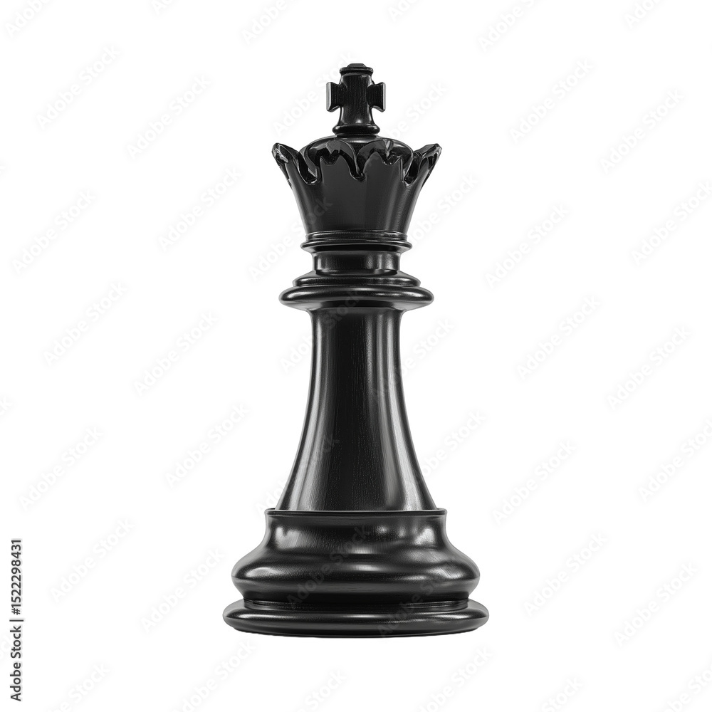 Black chess king on a transparent background. Suitable for leadership visuals, business strategy, and board game mockups. Black chess king on a transparent background. Suitable for leadership visuals, business strategy, and board game mockups.