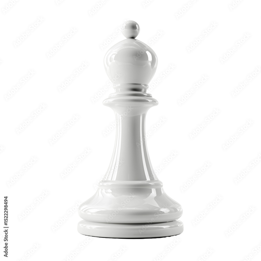 White chess bishop on a transparent background. Great for education, logic diagrams, and strategic visualizations. White chess bishop on a transparent background. Great for education, logic diagrams, and strategic visualizations.