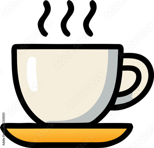 Illustration of a hot beverage cup with steam rising up