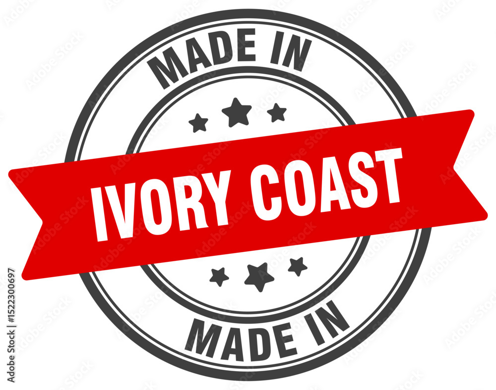Fototapeta premium Made in Ivory Coast round sign. Made in Ivory Coast stamp.