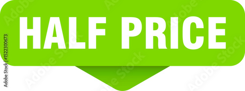 half price sticker. half price sign on transparent background