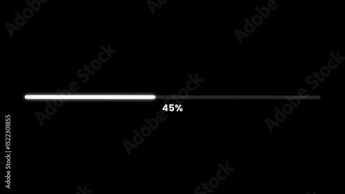 white glowing loading bar Neon Glow 0 to 100% Progress Bar - Cyberpunk-Style Loader 4k