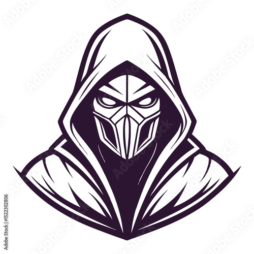 Mysterious hooded figure masked vigilante