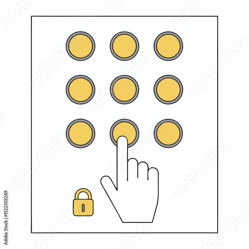 Finger pressing numeric keypad code access