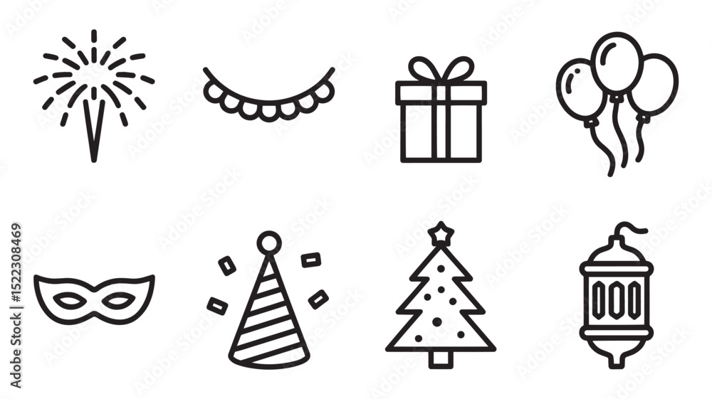 Fototapeta premium set of vector icons of religious symbols