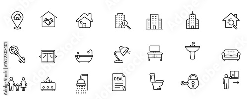 Home & Apartment Icon Illustration Vector