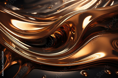 Molten Gold and Chrome Waves: Luxury Abstract Background
