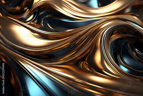 Luxury Fluid Art: Vibrant Metallic Ink Wallpaper