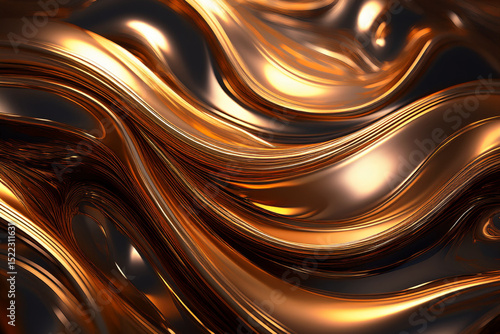 Luxury Liquid Metal: Blue and Gold Abstract Background