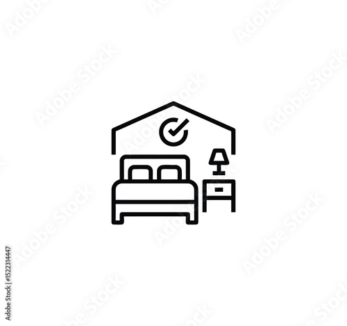 Hotel set of web icons in line style. Hotel and vacation icons for web and mobile app. Hotel services, recreational rest, relax, travel. Vector illustration