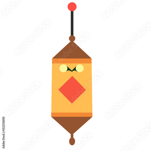  A minimalist yellow lantern illustration, ideal for Ramadan decoration, symbolizing light and festive celebration with a clean, traditional design.

