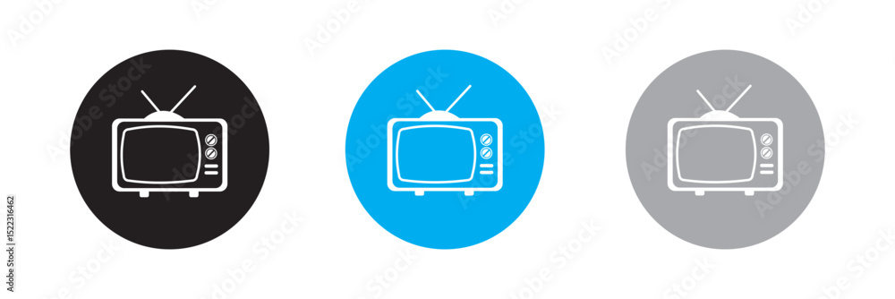 Television icon in thin line and Flat Design. Television icon in thin line and Flat Design.