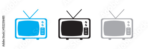 Tv icon set. television icon vector. tv icon flat vector icon. Tv icon vector for web and mobile app. television sign and symbol. Basic RGB