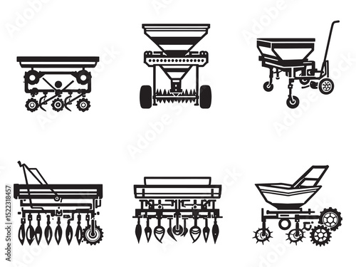 Vector Drawing of Seed Drill for Modern Agricultural Technology