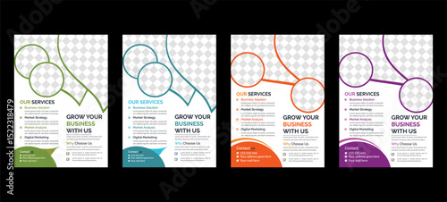 corporate modern and creative colorful business flyer template design set for Marketing Promotion 