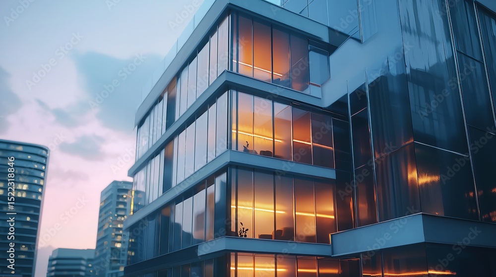Obraz premium Modern Building Isolated on a City Background