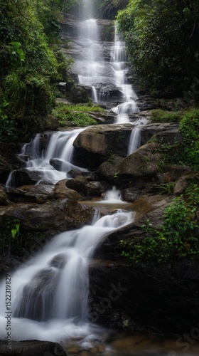 Serene Waterfall Amidst Lush Greenery