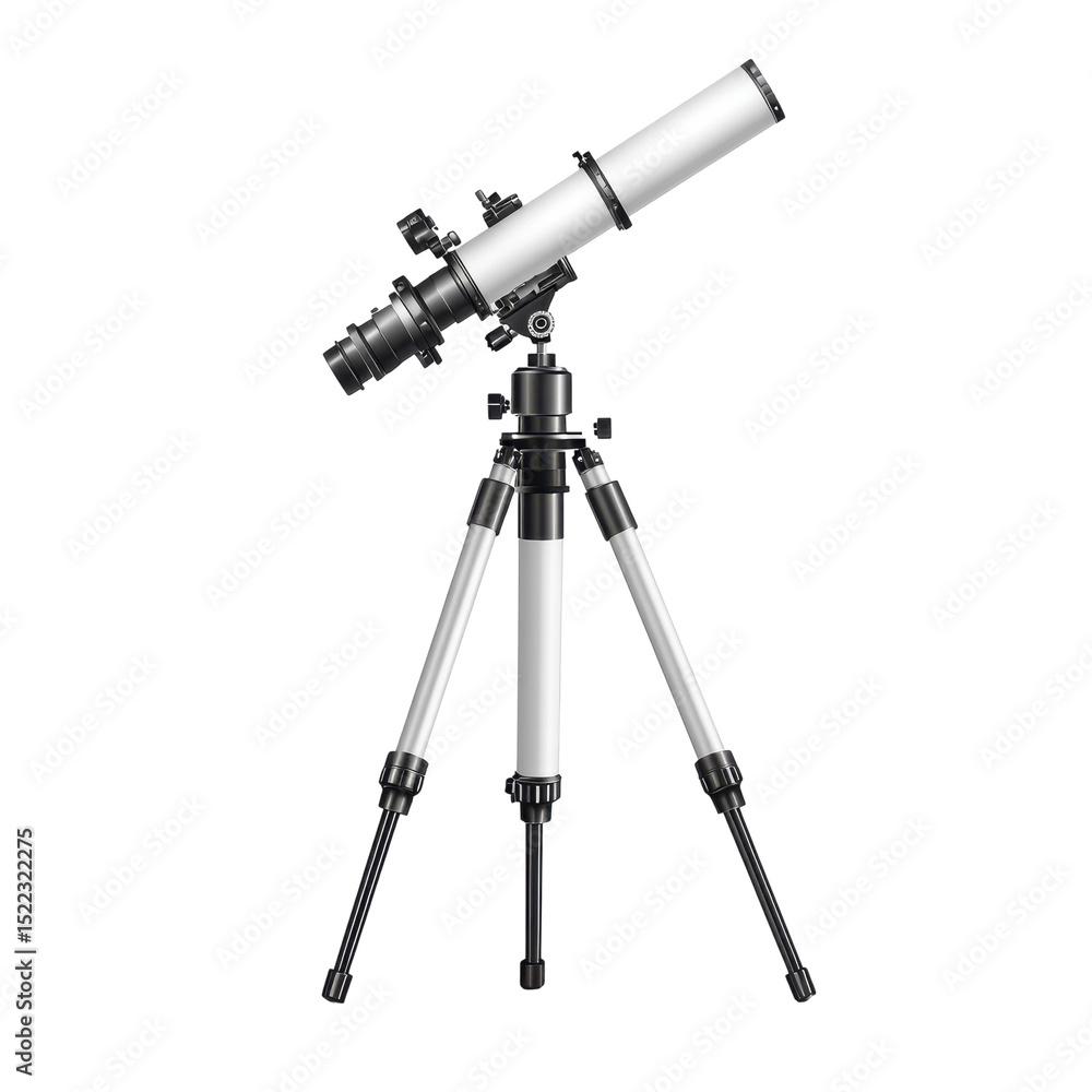 White Telescope on Black Background Scientific Instrument for Star Gazing on transparent background White Telescope on Black Background Scientific Instrument for Star Gazing on transparent background
