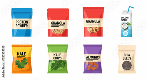 Healthy Snacks Collection of Protein Powder Granola Kale and Seeds
