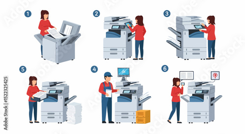 Steps for Using a Photocopier Machine Office Printing Process