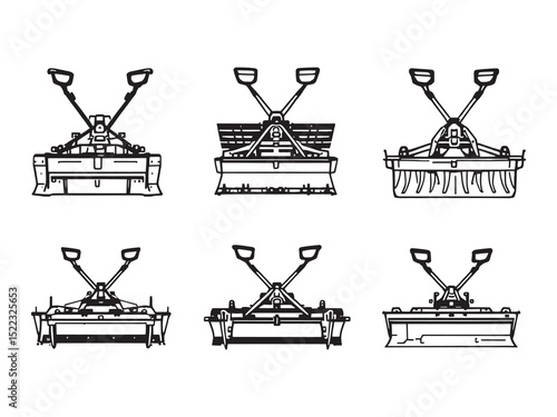 Vintage agricultural plow hand drawn vector sketch