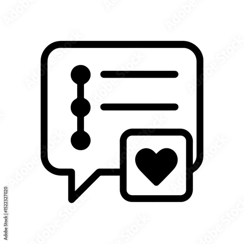 A black and white linear-fill style icon for a tattoo salon, depicting a checklist or timeline with steps, dots, and connecting lines. 