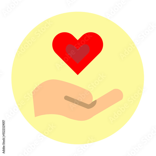 Heart Awakening Vector Flat Icon Design