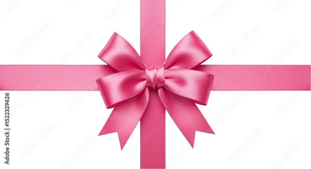 Isolated Pink Ribbon Bow Decoration Gift Festive Transparent Background Isolated Pink Ribbon Bow Decoration Gift Festive Transparent Background