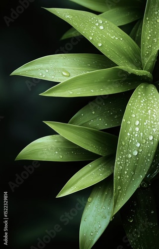 green leaves with water drops