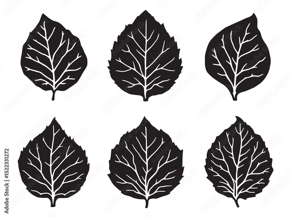 Obraz premium Wasabi leaf line art botanical vector illustration